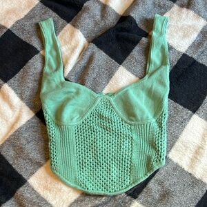 Urban Outfitters Crocheted Crop Top. Size XS light green
